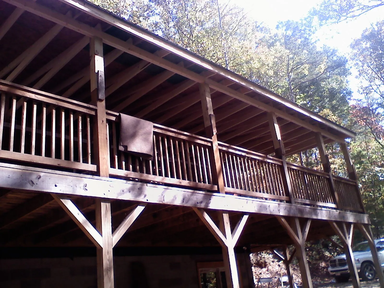 Timber framing under a new elevated porch and deck — Roof Leak Repair in Dalton by Roofing Brothers